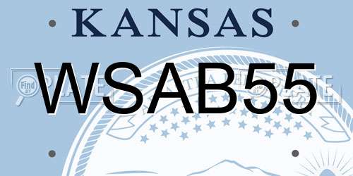 WSAB55 Kansas License Plate