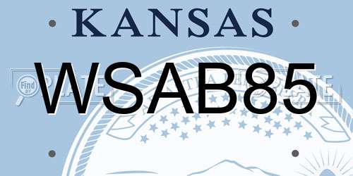 WSAB85 Kansas License Plate