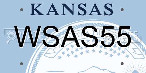 WSAS55 Kansas License Plate