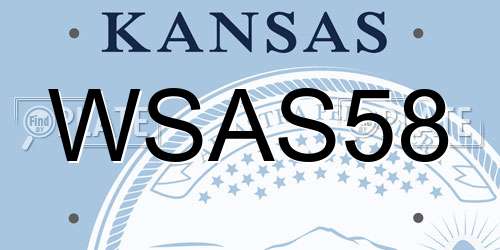 WSAS58 Kansas License Plate