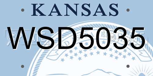 WSD5035 Kansas License Plate