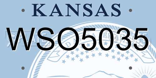WSO5035 Kansas License Plate