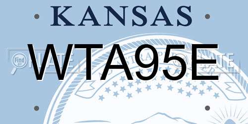 WTA95E Kansas License Plate