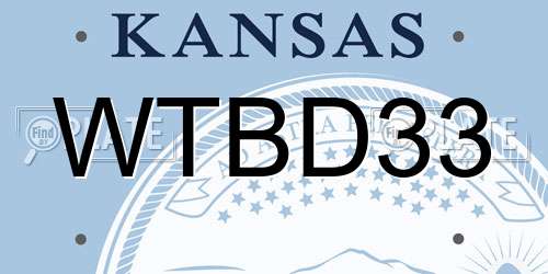 WTBD33 Kansas License Plate