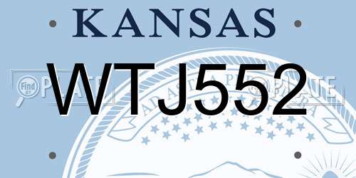 WTJ552 Kansas License Plate