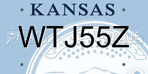 WTJ55Z Kansas License Plate