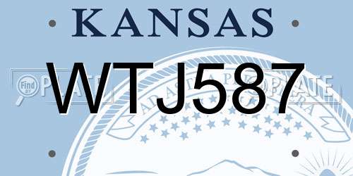 WTJ587 Kansas License Plate