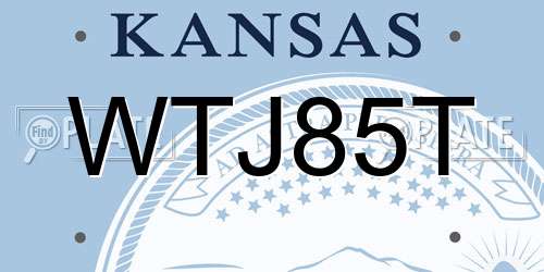 WTJ85T Kansas License Plate