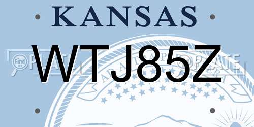 WTJ85Z Kansas License Plate