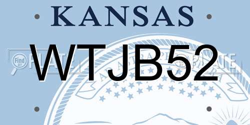 WTJB52 Kansas License Plate