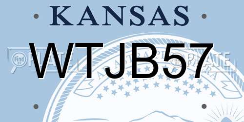 WTJB57 Kansas License Plate