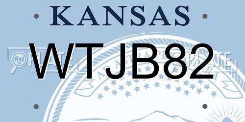 WTJB82 Kansas License Plate