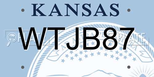 WTJB87 Kansas License Plate