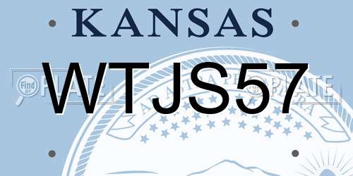WTJS57 Kansas License Plate