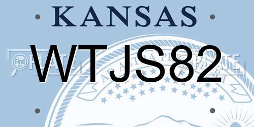 WTJS82 Kansas License Plate