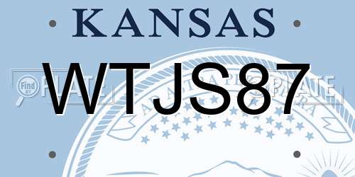 WTJS87 Kansas License Plate