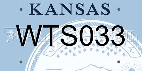 WTS033 Kansas License Plate