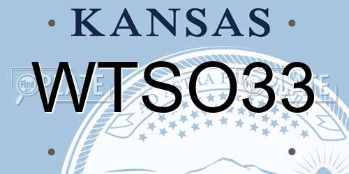 WTSO33 Kansas License Plate