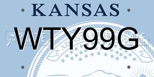 WTY99G Kansas License Plate