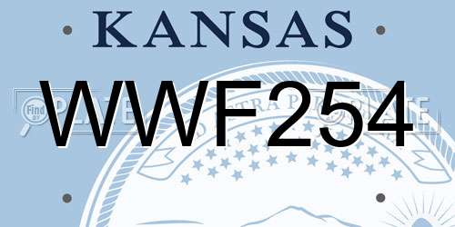 WWF254 Kansas License Plate