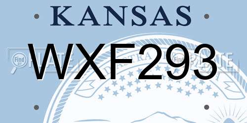 WXF293 Kansas License Plate