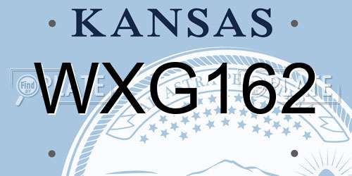 WXG162 Kansas License Plate