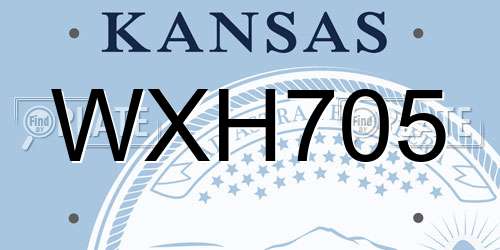 WXH705 Kansas License Plate