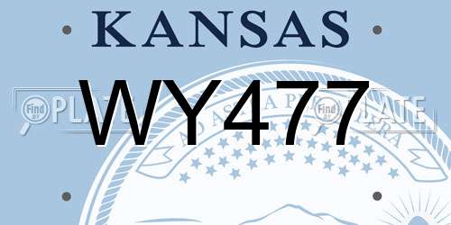WY477 Kansas License Plate