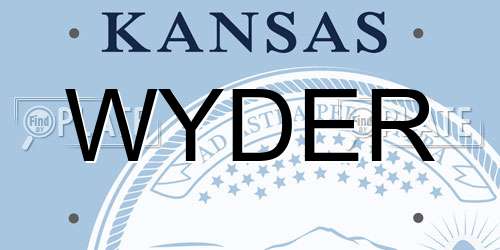 WYDER Kansas License Plate