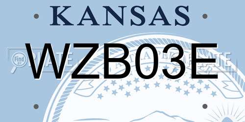 WZB03E Kansas License Plate