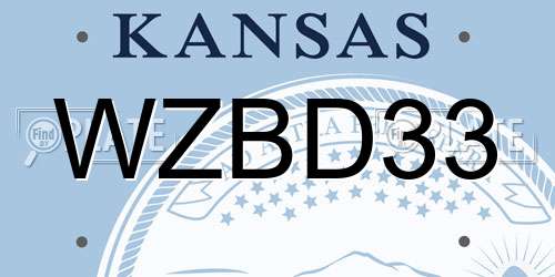 WZBD33 Kansas License Plate