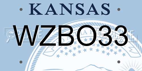 WZBO33 Kansas License Plate