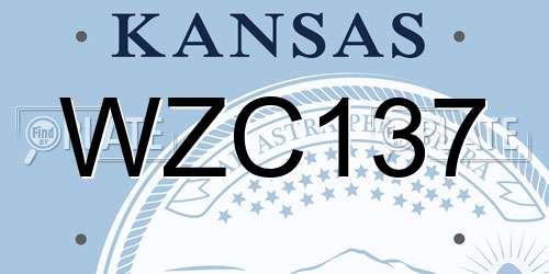 WZC137 Kansas License Plate