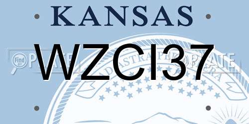 WZCI37 Kansas License Plate
