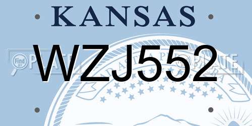 WZJ552 Kansas License Plate