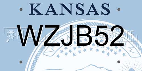 WZJB52 Kansas License Plate