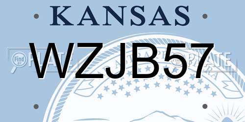 WZJB57 Kansas License Plate