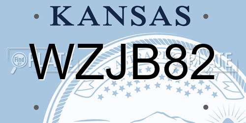 WZJB82 Kansas License Plate