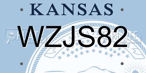 WZJS82 Kansas License Plate