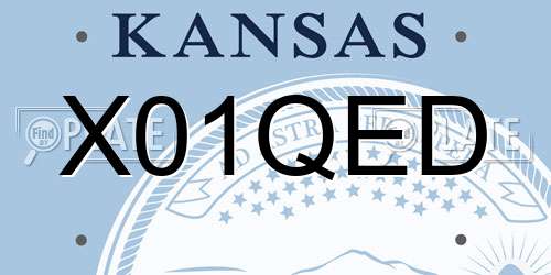 X01QED Kansas License Plate