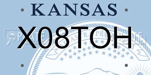 X08TOH Kansas License Plate