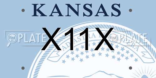 X11X Kansas License Plate