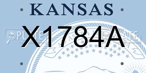 X1784A Kansas License Plate