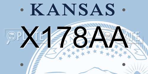 X178AA Kansas License Plate