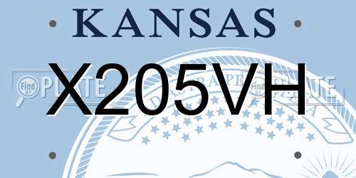 X205VH Kansas License Plate