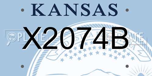 X2074B Kansas License Plate