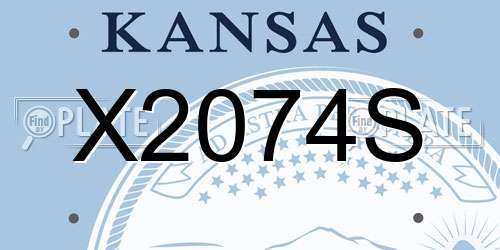 X2074S Kansas License Plate