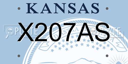 X207AS Kansas License Plate