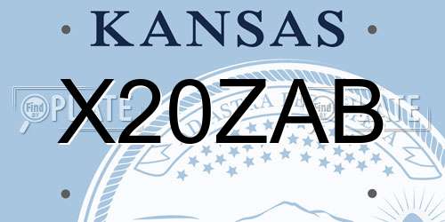 X20ZAB Kansas License Plate