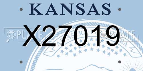 X27019 Kansas License Plate